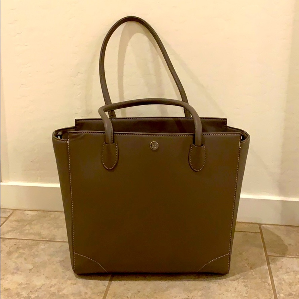 Little Unicorn Tote Diaper Bag- grey vegan leather